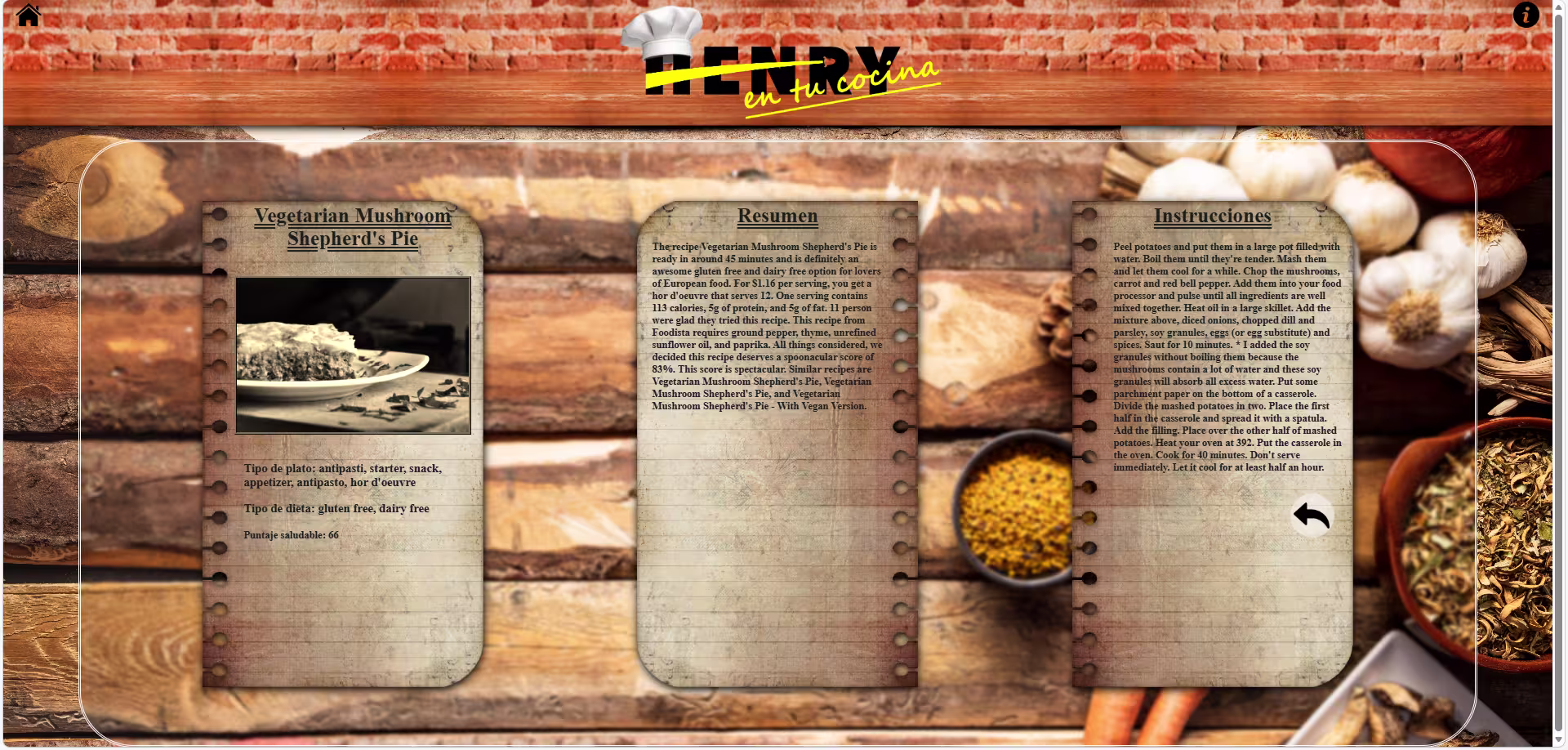 Aplicación web de recetas 3